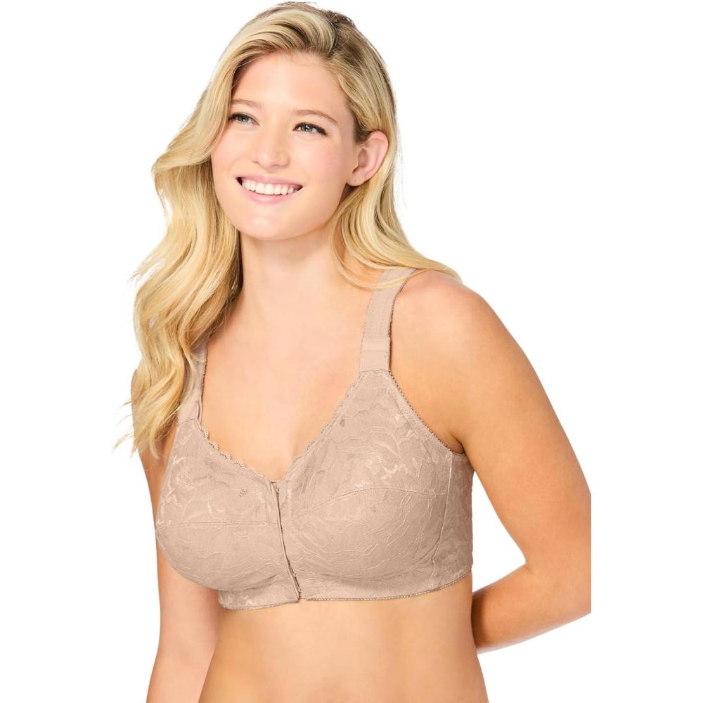 image:imageComfort Choice Womens Plus Size Front Close Wireless Posture BraNude