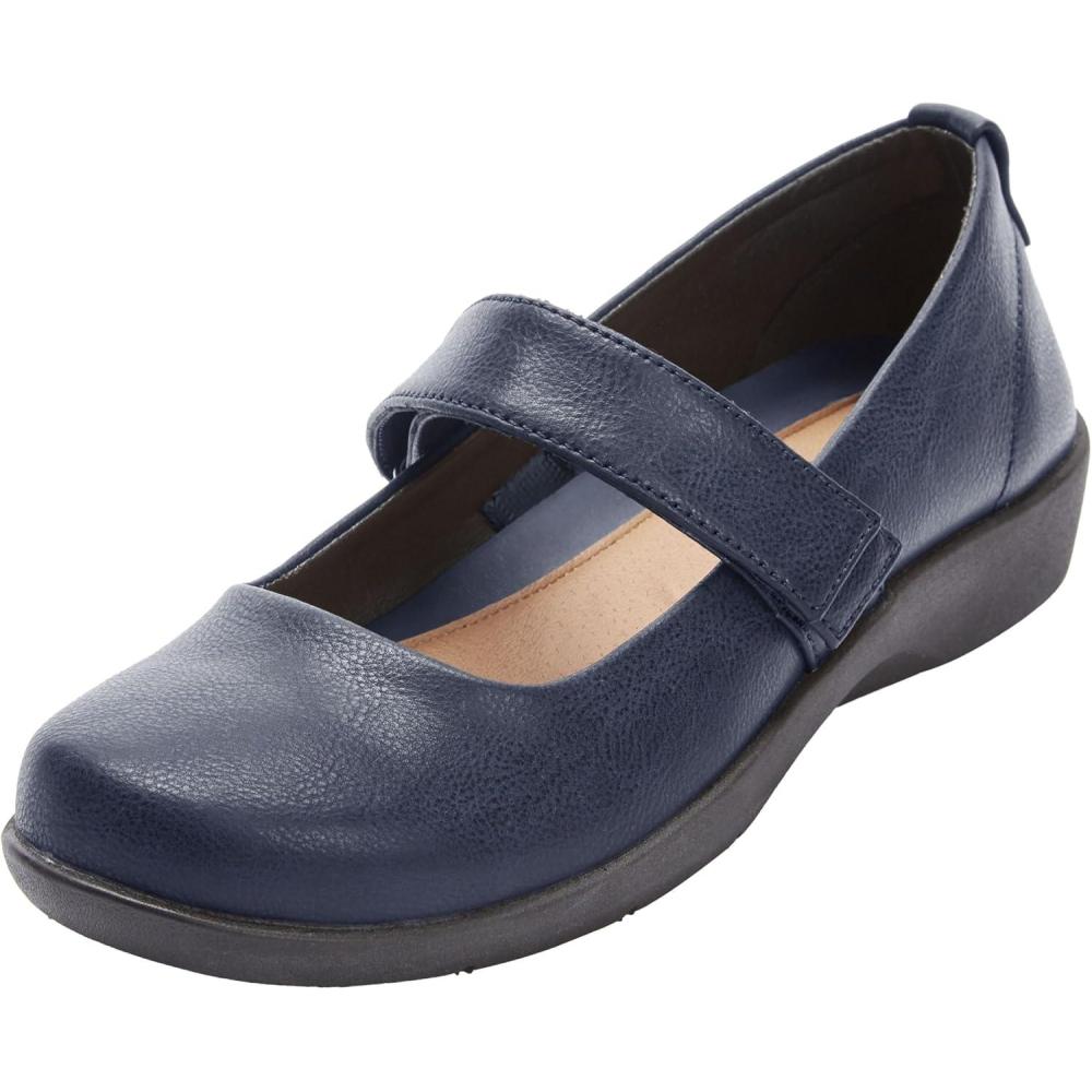 image:imageComfortview Womens Wide Width The Carla Mary Jane FlatNavy
