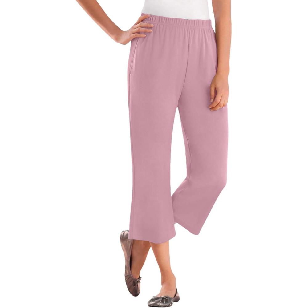image:imageWoman Within Plus Size 7Day Knit CapriDusty Pink