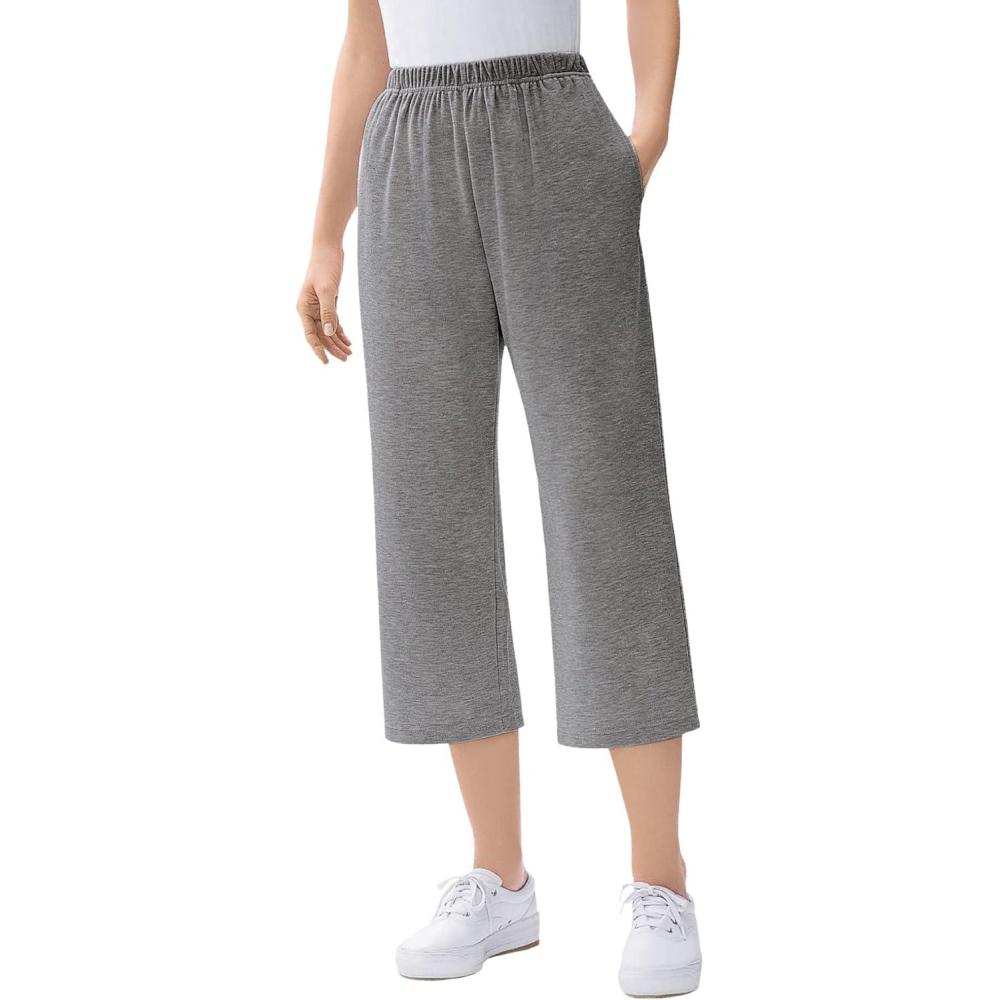 image:imageWoman Within Plus Size 7Day Knit CapriMedium Heather Grey