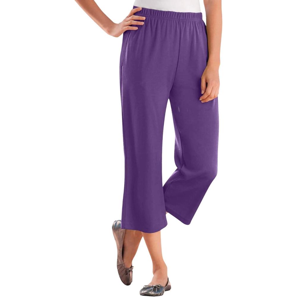 image:imageWoman Within Plus Size 7Day Knit CapriRadiant Purple