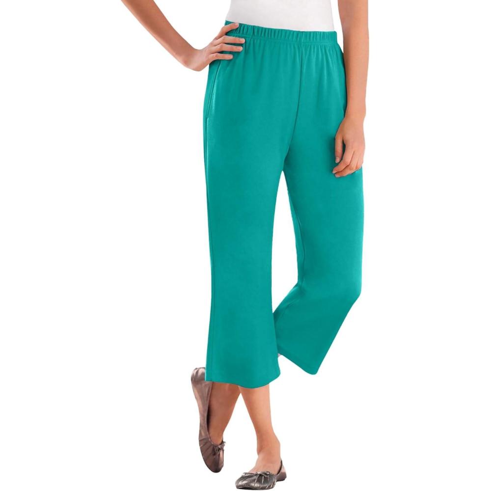 image:imageWoman Within Plus Size 7Day Knit CapriWaterfall