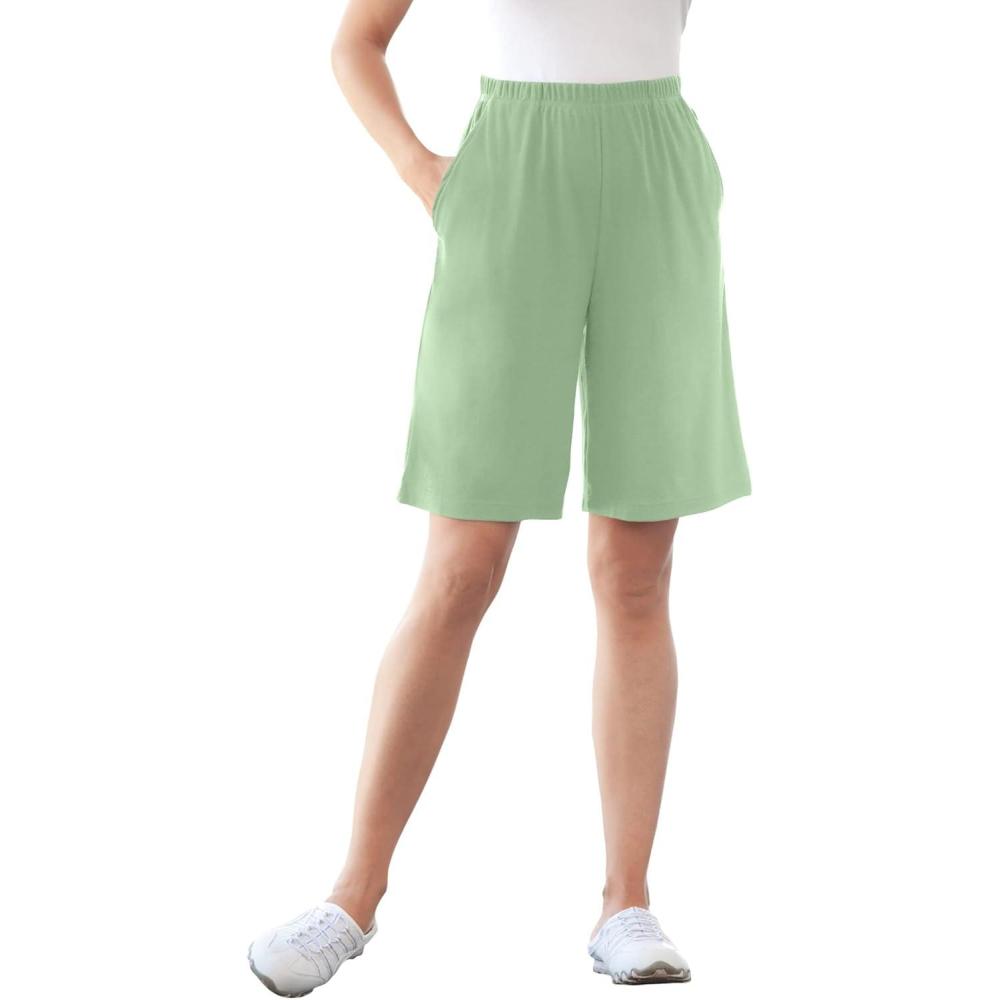 image:imageWoman Within Plus Size 7Day Knit ShortSage