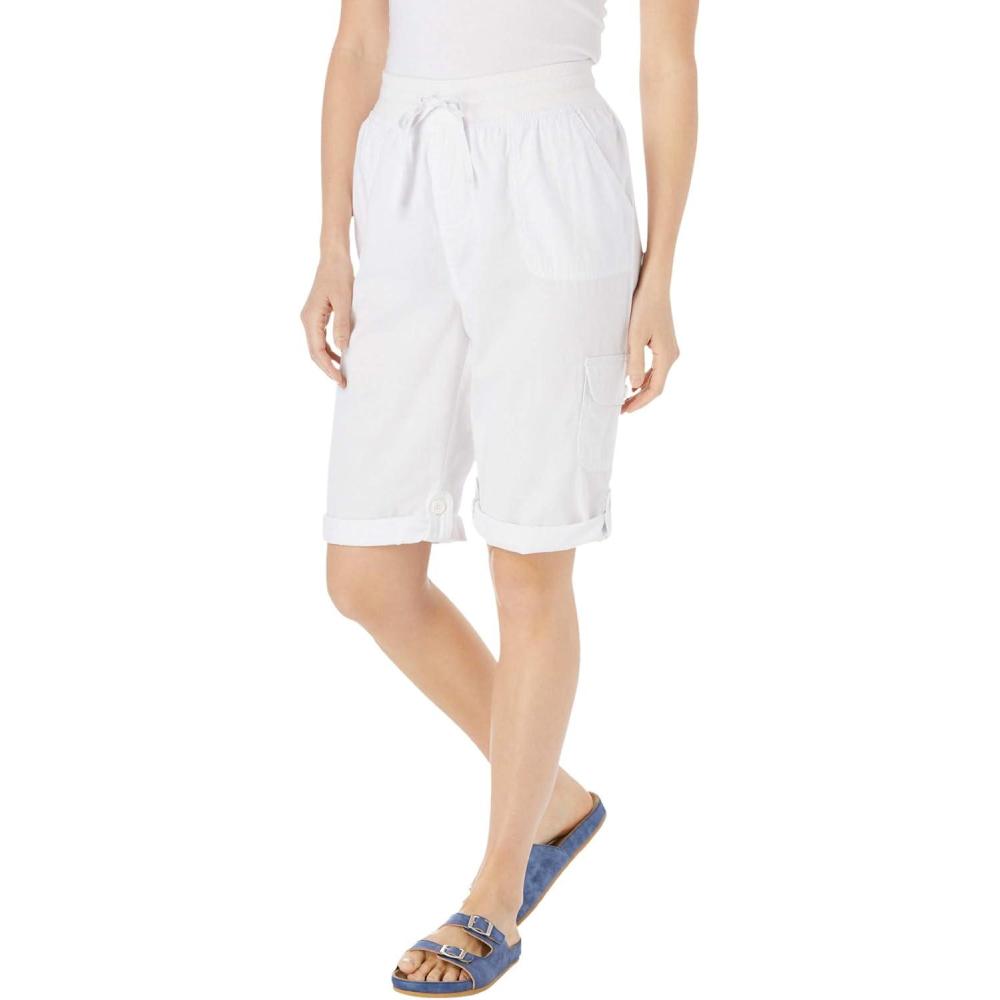 image:imageWoman Within Plus Size Convertible Length Cargo BermudaShortWhite