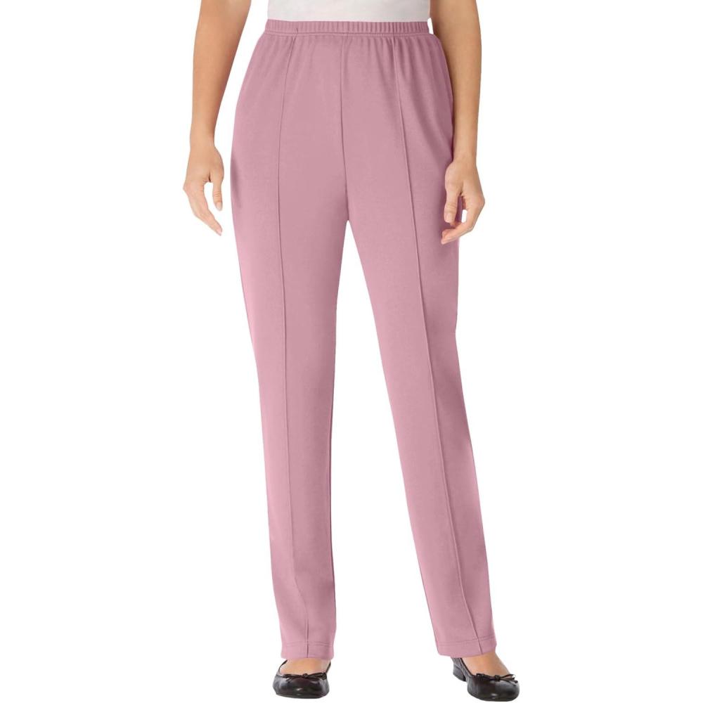 image:imageWoman Within Plus Size Knit PullOn ElasticWaist PantsDeep Claret
