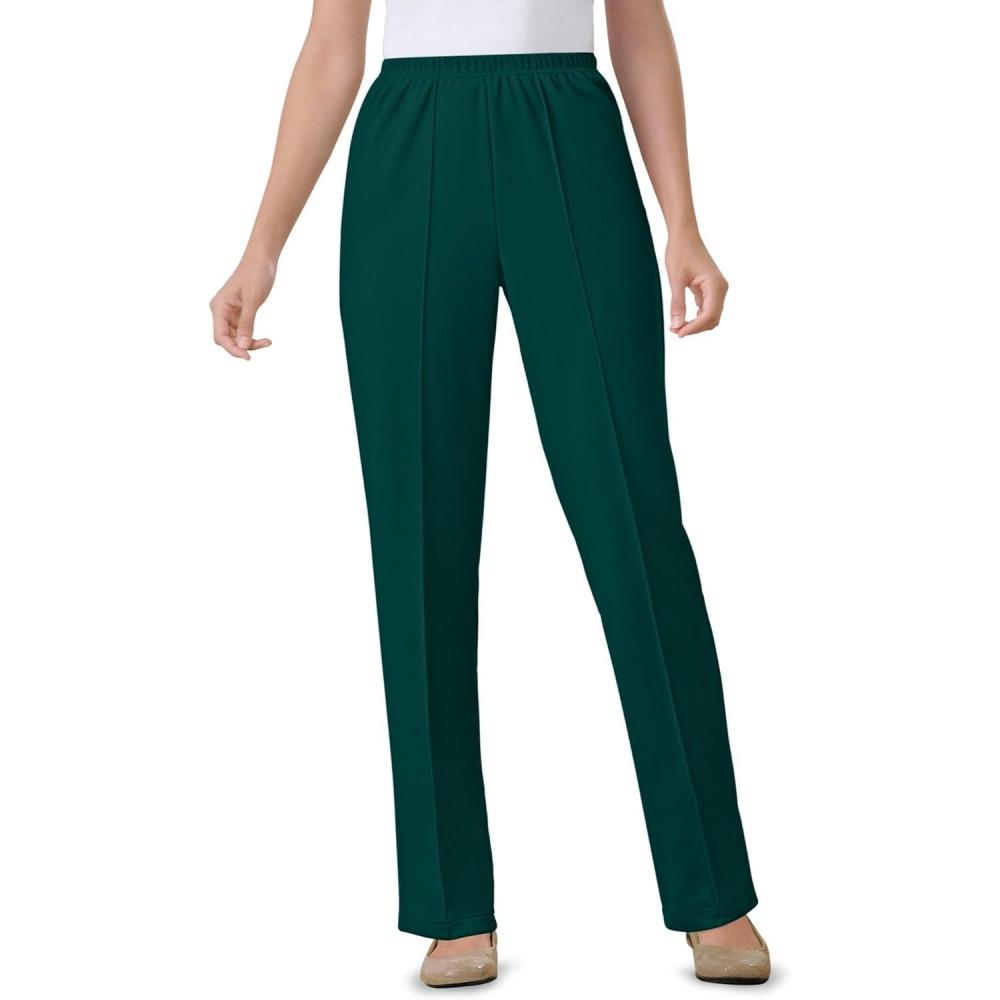 image:imageWoman Within Plus Size Knit PullOn ElasticWaist PantsEmerald Green