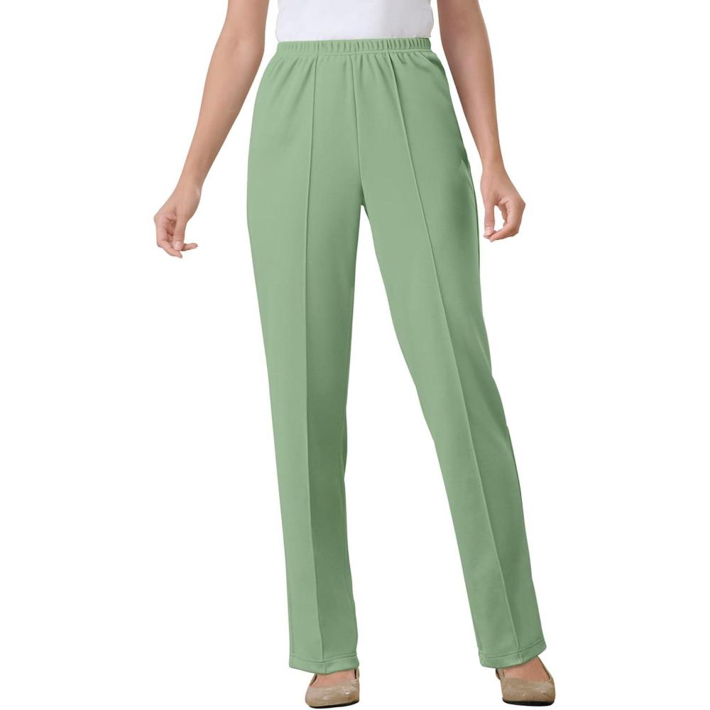 image:imageWoman Within Plus Size Knit PullOn ElasticWaist PantsSage