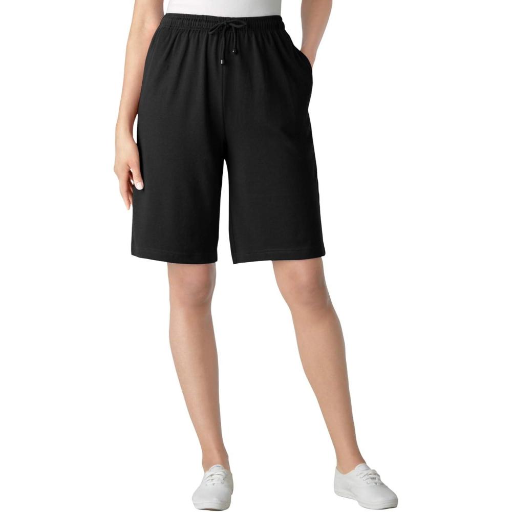 image:imageWoman Within Plus Size Sport Knit ShortBlack