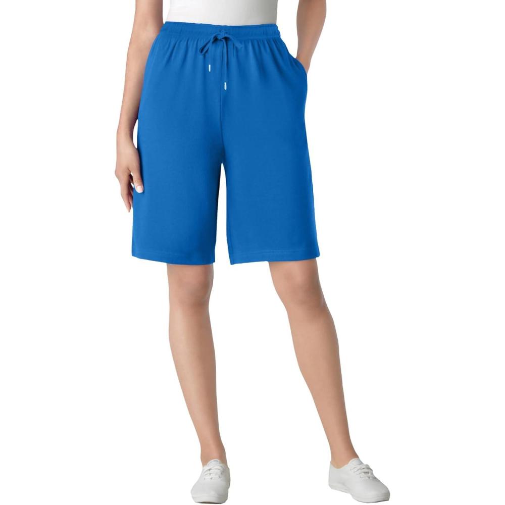 image:imageWoman Within Plus Size Sport Knit ShortBright Cobalt