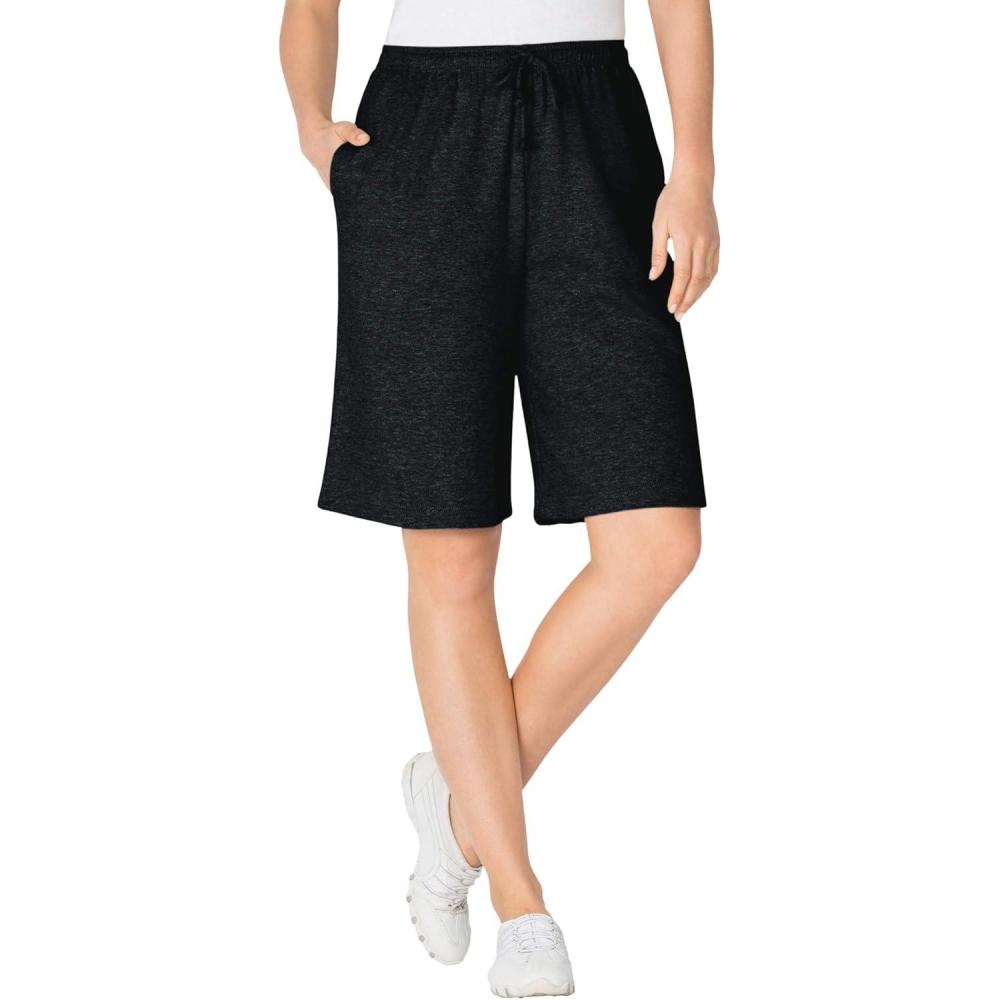 image:imageWoman Within Plus Size Sport Knit ShortHeather Charcoal