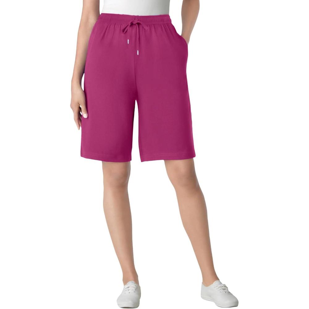 image:imageWoman Within Plus Size Sport Knit ShortRaspberry