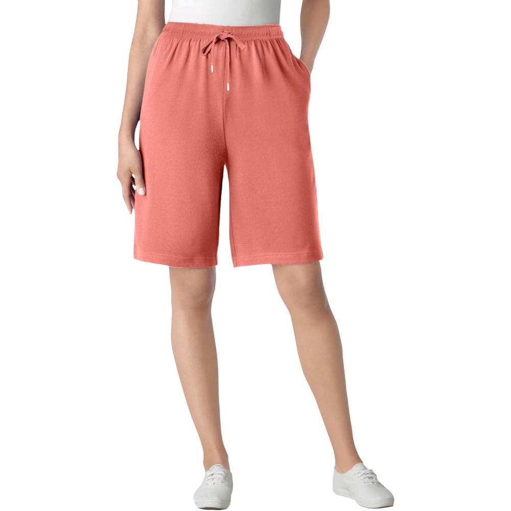 image:imageWoman Within Plus Size Sport Knit ShortSweet Coral