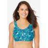 Comfort Choice Women’s Plus Size 3-Pack Cotton Wireless Bra(Dark Turq Assorted)