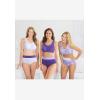 Comfort Choice Women’s Plus Size 3-Pack Cotton Wireless Bra(Deep Claret Assorted)