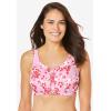 Comfort Choice Women’s Plus Size 3-Pack Cotton Wireless Bra(Hot Red Assorted)