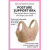 Comfort Choice Women’s Plus Size Front Close Wireless Posture Bra(Shell Pink)