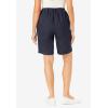 Woman Within Plus Size 7-Day Elastic-Waist Pull-On Cotton Denim Shorts(Indigo)