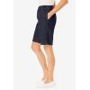 Woman Within Plus Size 7-Day Elastic-Waist Pull-On Cotton Denim Shorts(Indigo)