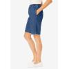 Woman Within Plus Size 7-Day Elastic-Waist Pull-On Cotton Denim Shorts(Medium Stonewash)