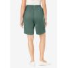 Woman Within Plus Size 7-Day Elastic-Waist Pull-On Cotton Denim Shorts(Pine)