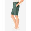 Woman Within Plus Size 7-Day Elastic-Waist Pull-On Cotton Denim Shorts(Pine)