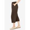 Woman Within Plus Size 7-Day Knit Capri(Chocolate)