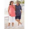 Woman Within Plus Size 7-Day Knit Capri(Soft Iris)
