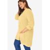 Woman Within Plus Size Button-Front Shaker Cardigan Sweater(Banana)