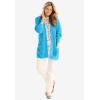 Woman Within Plus Size Button-Front Shaker Cardigan Sweater(Black Classic Red Colorblock)