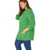 Woman Within Plus Size Button-Front Shaker Cardigan Sweater(Grass)