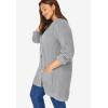 Woman Within Plus Size Button-Front Shaker Cardigan Sweater(Heather Grey)