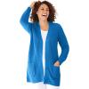 Woman Within Plus Size Button-Front Shaker Cardigan Sweater(Heather Grey)