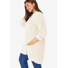 Woman Within Plus Size Button-Front Shaker Cardigan Sweater(Ivory)