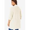 Woman Within Plus Size Button-Front Shaker Cardigan Sweater(Ivory)