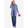 Woman Within Plus Size Button-Front Shaker Cardigan Sweater(Orange Twist White)