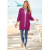 Woman Within Plus Size Button-Front Shaker Cardigan Sweater(Paradise Blue)