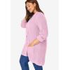 Woman Within Plus Size Button-Front Shaker Cardigan Sweater(Pink)