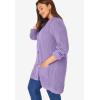 Woman Within Plus Size Button-Front Shaker Cardigan Sweater(Soft Iris)
