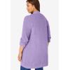 Woman Within Plus Size Button-Front Shaker Cardigan Sweater(Soft Iris)