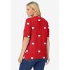 Woman Within Plus Size Perfect Elbow-Length Sleeve Cardigan Sweater(Classic Red Heart)