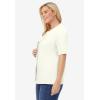 Woman Within Plus Size Perfect Elbow-Length Sleeve Cardigan Sweater(Ivory)