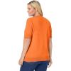 Woman Within Plus Size Perfect Elbow-Length Sleeve Cardigan Sweater(Orange Twist)