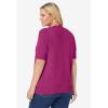 Woman Within Plus Size Perfect Elbow-Length Sleeve Cardigan Sweater(Raspberry)