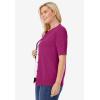 Woman Within Plus Size Perfect Elbow-Length Sleeve Cardigan Sweater(Raspberry)