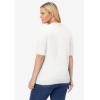 Woman Within Plus Size Perfect Elbow-Length Sleeve Cardigan Sweater(White)