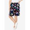 Woman Within Plus Size Sport Knit Short(Black Multi Floral)