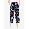Woman Within Plus Size Sport-Knit Pull-On Capri Pants(Black Multi Floral)