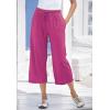 Woman Within Plus Size Sport-Knit Pull-On Capri Pants(Heather Grey)