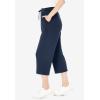 Woman Within Plus Size Sport-Knit Pull-On Capri Pants(Navy)