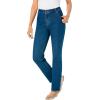 Woman Within Plus Size Straight-Leg Stretch Denim Five-Pocket Jeans(Stonewash Floral)